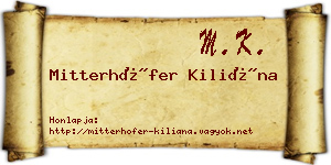 Mitterhöfer Kiliána névjegykártya